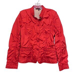 Bernadette Conte Windbreaker Jacket Womens Size 10 Coral Red Casual Spring Bold